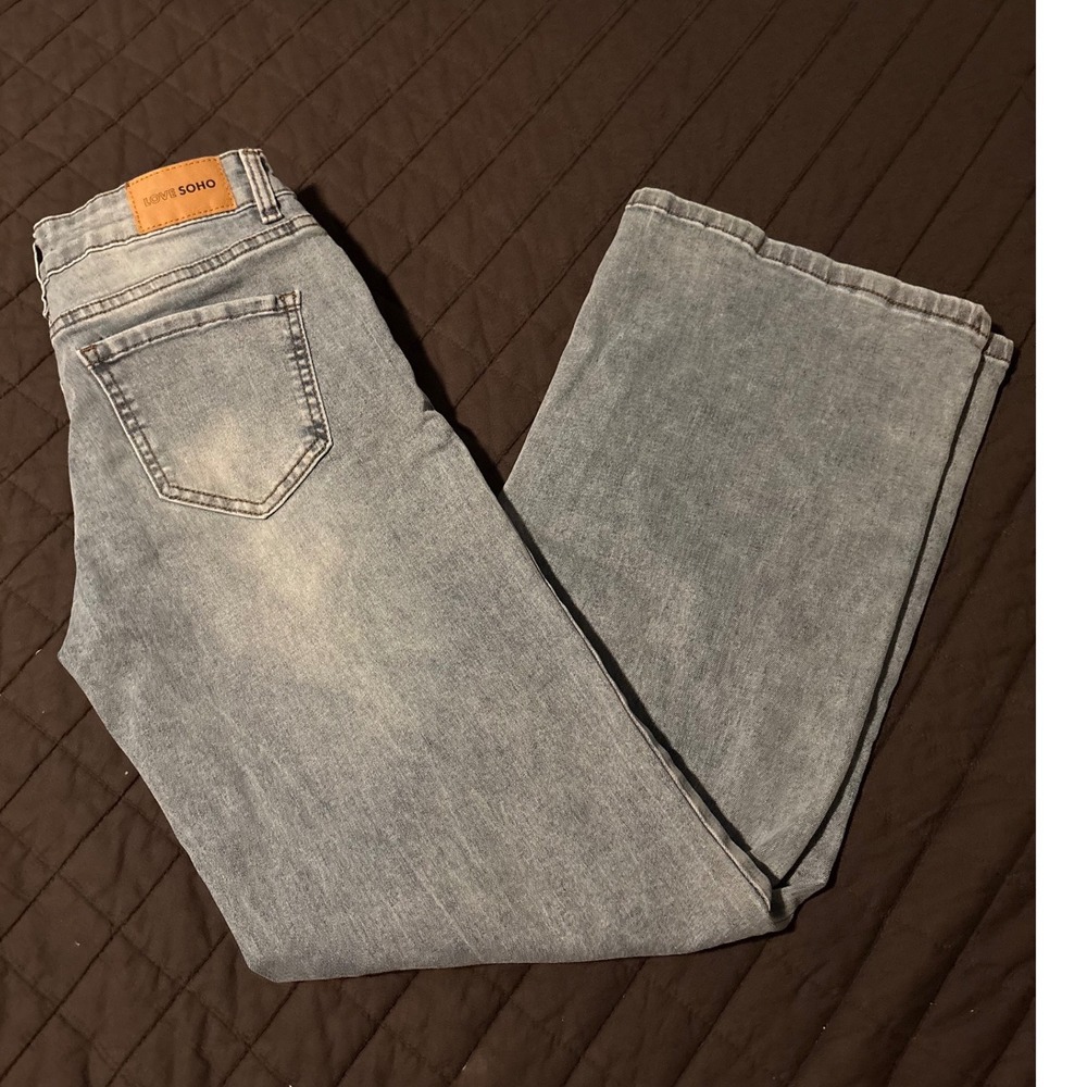 Love Soho Light Wash Wide Leg Denim Jeans Size 7 JDWD3085-GWP029-2 NWOT